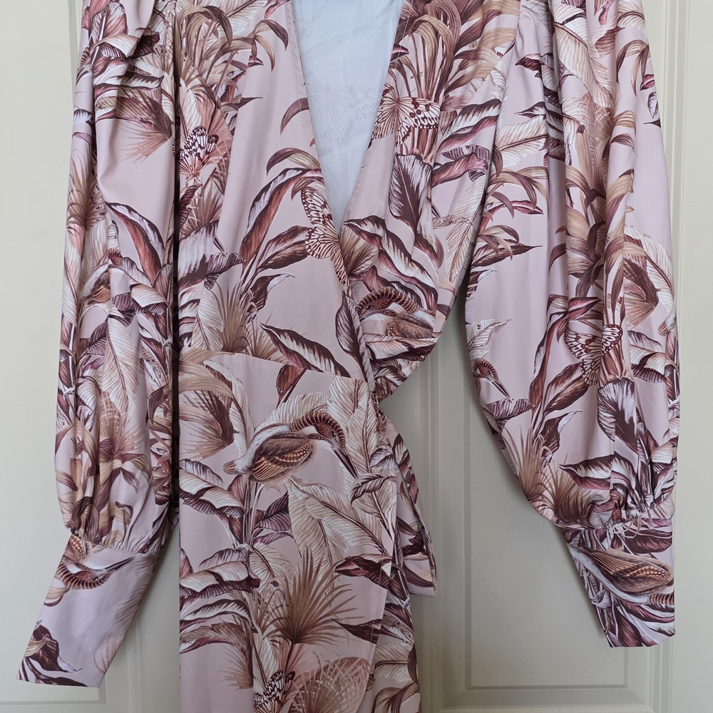 Floral Pink Wrap Dress